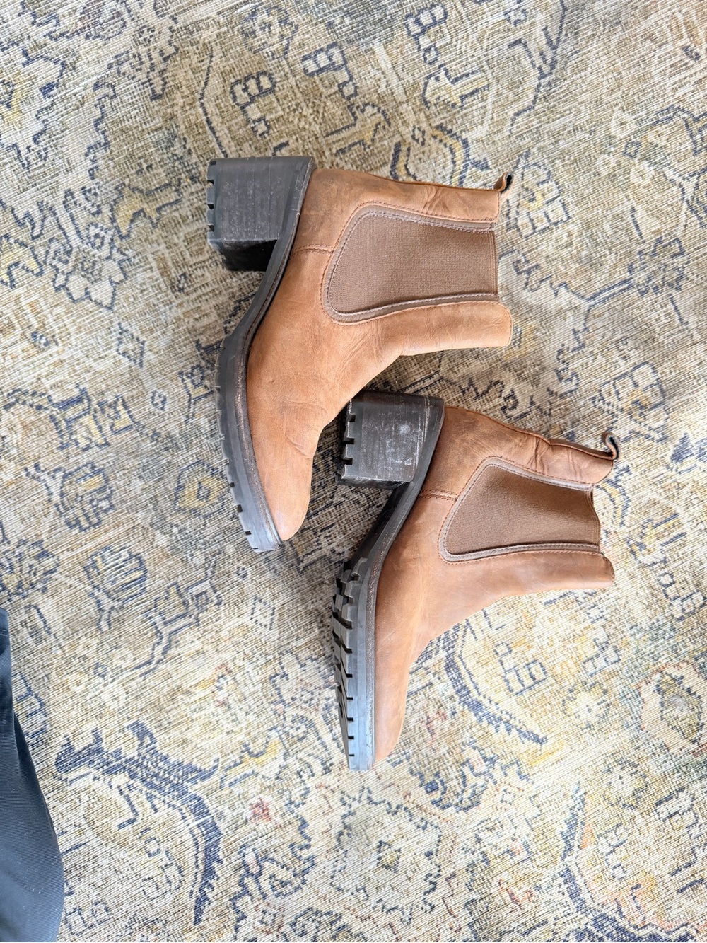 Thursday Boot Company Tan Suede Chelsea Lug Heel Booties